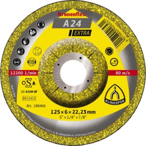 Abrazyvinis metalo slifavimo diskas KLINGSPOR A 24 Extra 150x6x22 23 mm