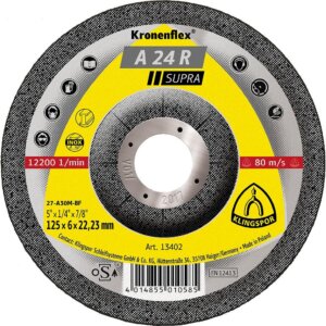 Abrazyvinis slifavimo diskas KLINGSPOR A 24 R Supra 125x6x22 23mm (1)