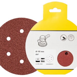 Slifavimo popieriaus diskeliai KLINGSPOR PS 18 EK 150 mm 6 skyles GLS3 su veliuru (2)