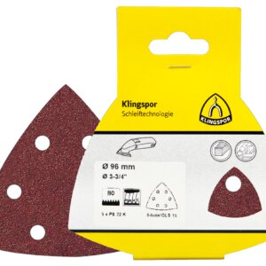 Trikampis slifavimo lapelis KLINGSPOR P 22 K 96x96x96mm GLS15 su veliūru (2)